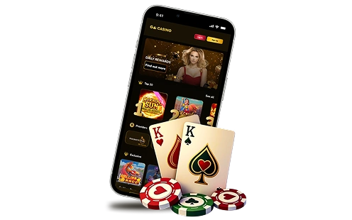 Screenshot of the GW Casino mobile app login interface on a smartphone